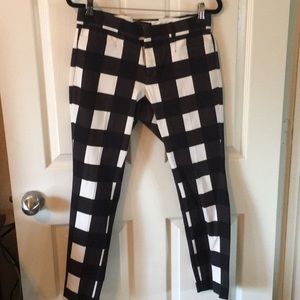 Black and whit window pane pants